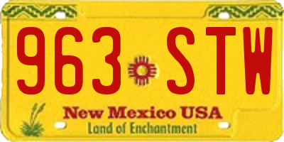 NM license plate 963STW