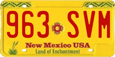 NM license plate 963SVM