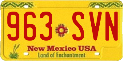 NM license plate 963SVN