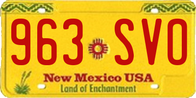 NM license plate 963SVO