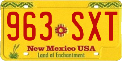 NM license plate 963SXT