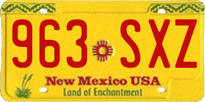 NM license plate 963SXZ