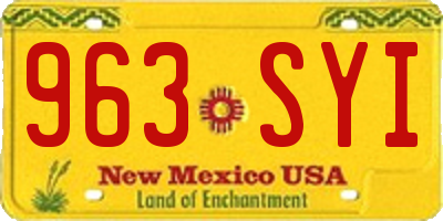 NM license plate 963SYI