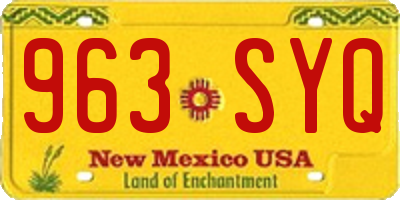 NM license plate 963SYQ