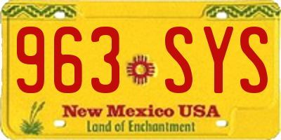 NM license plate 963SYS