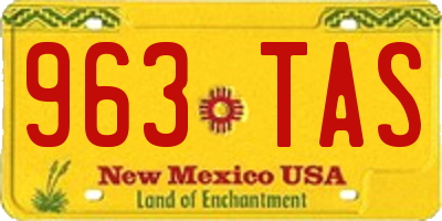 NM license plate 963TAS
