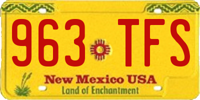 NM license plate 963TFS