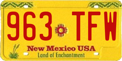 NM license plate 963TFW