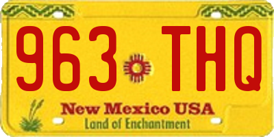 NM license plate 963THQ