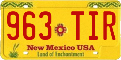 NM license plate 963TIR
