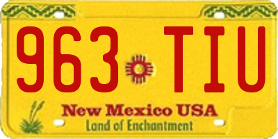 NM license plate 963TIU