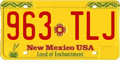 NM license plate 963TLJ