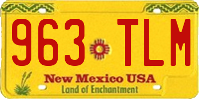 NM license plate 963TLM