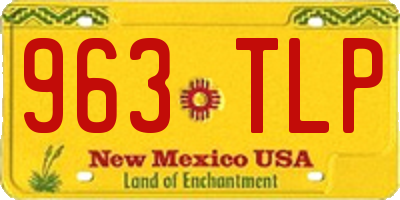 NM license plate 963TLP