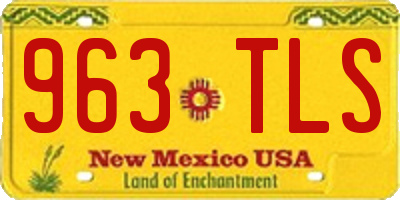NM license plate 963TLS