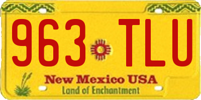 NM license plate 963TLU