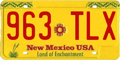 NM license plate 963TLX