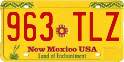NM license plate 963TLZ