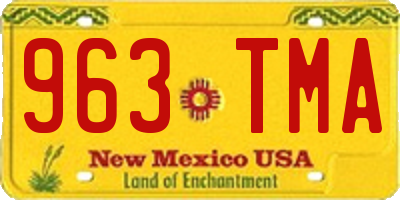 NM license plate 963TMA