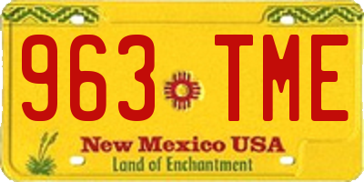 NM license plate 963TME