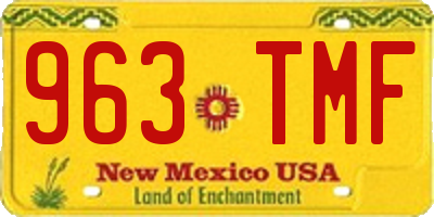 NM license plate 963TMF