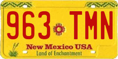 NM license plate 963TMN