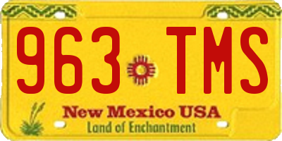 NM license plate 963TMS