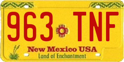 NM license plate 963TNF