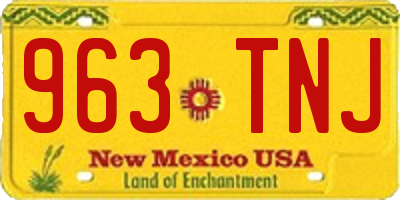 NM license plate 963TNJ