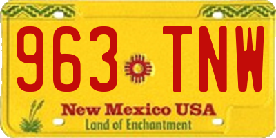 NM license plate 963TNW