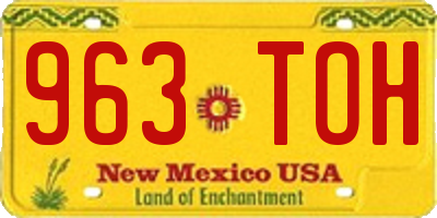 NM license plate 963TOH