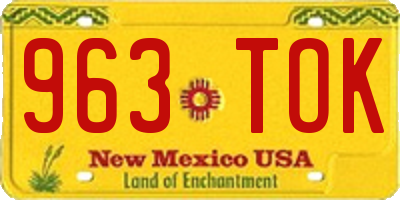 NM license plate 963TOK