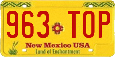 NM license plate 963TOP