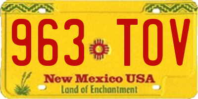 NM license plate 963TOV