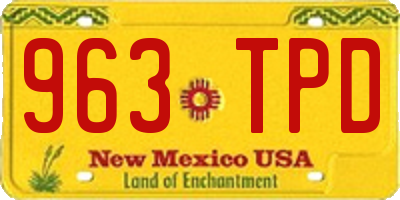 NM license plate 963TPD