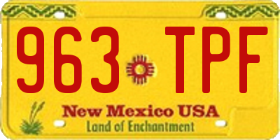 NM license plate 963TPF