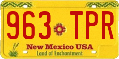 NM license plate 963TPR