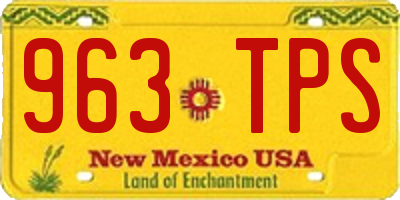 NM license plate 963TPS