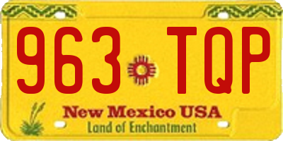 NM license plate 963TQP