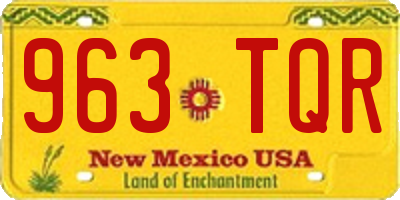 NM license plate 963TQR