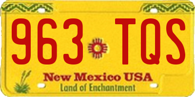 NM license plate 963TQS