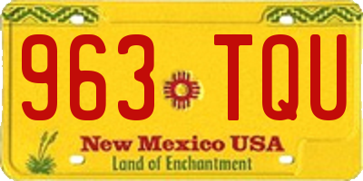 NM license plate 963TQU
