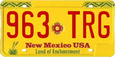 NM license plate 963TRG