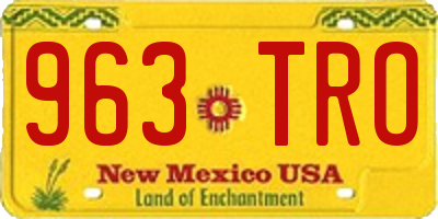 NM license plate 963TRO