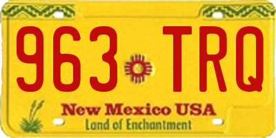 NM license plate 963TRQ