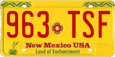 NM license plate 963TSF