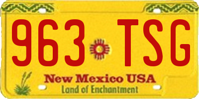 NM license plate 963TSG