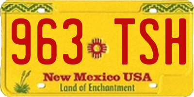 NM license plate 963TSH