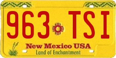 NM license plate 963TSI