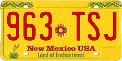 NM license plate 963TSJ